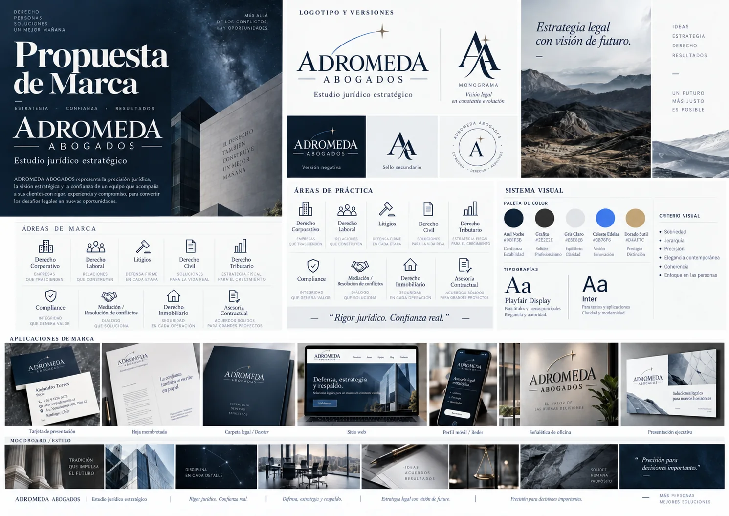 Propuesta de identidad visual ADROMEDA Abogados