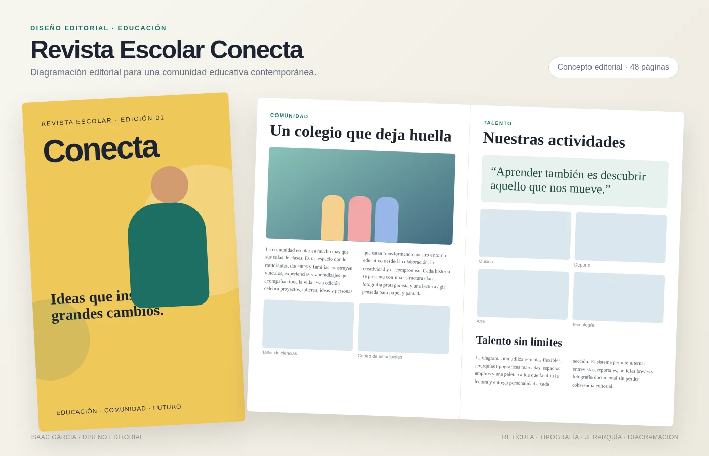 Diseño y diagramación de Revista Escolar Conecta