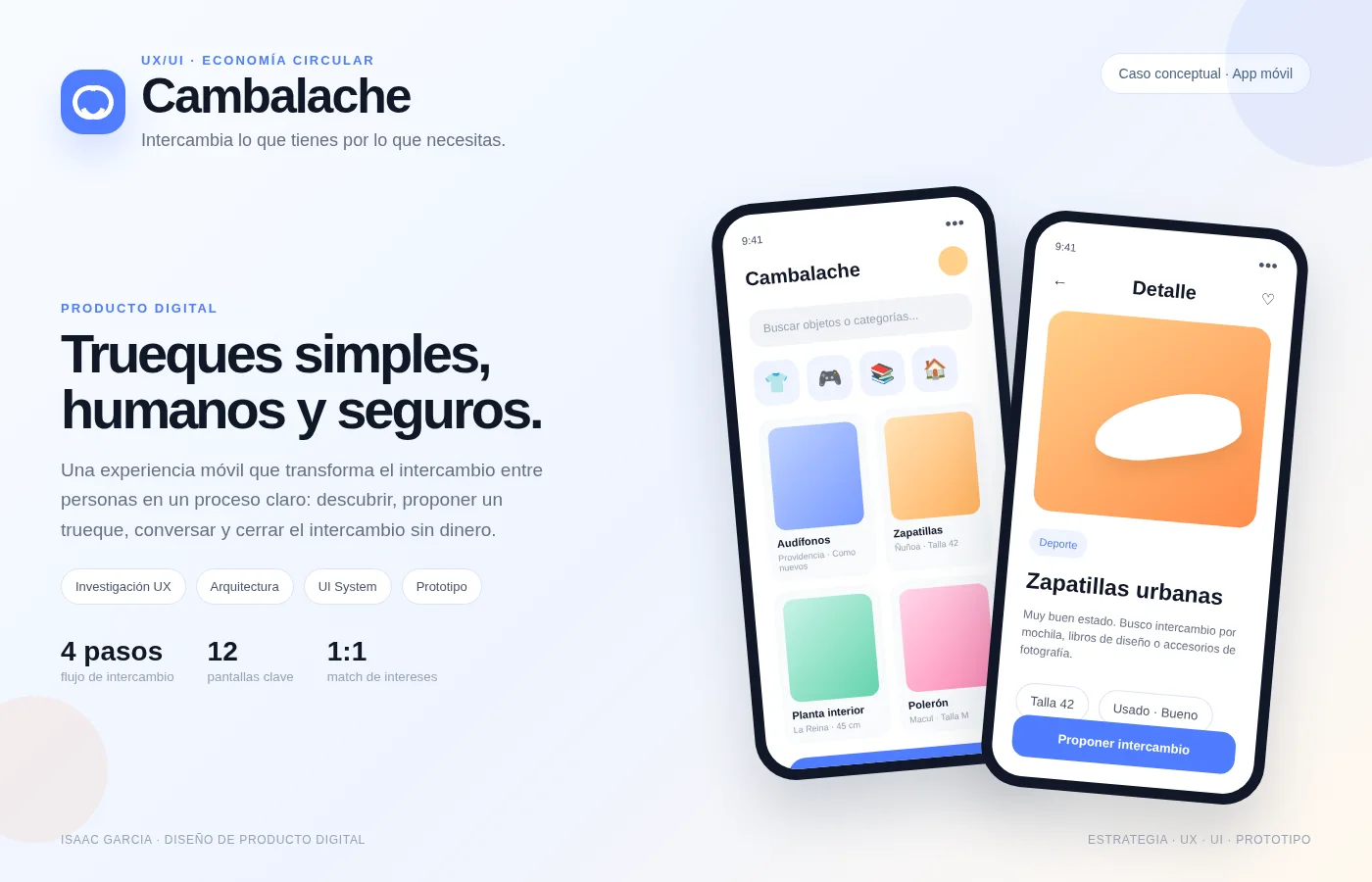 Caso UX/UI Cambalache, aplicación móvil de trueques